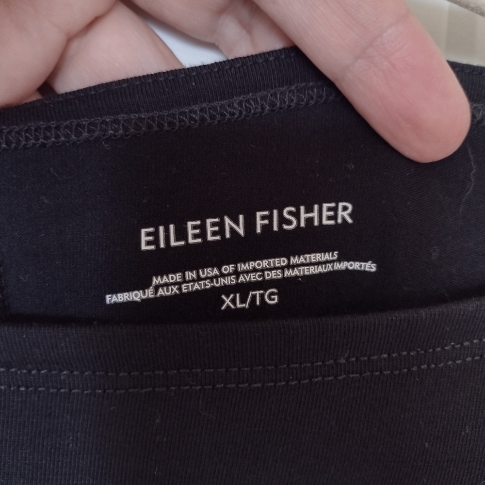 Eileen Fisher black organic cotton tunic dress - Picture 2 of 5